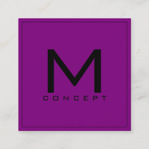 Cartão De Visita Quadrado Monograma Professional Elegante Moderno Roxo
