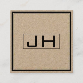 Cartão De Visita Quadrado Monograma Profissional Elegante