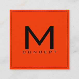 Cartão De Visita Quadrado Monograma Profissional Elegante Moderno Coquelicot