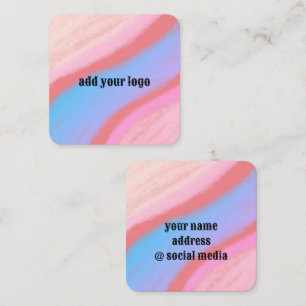 Cartão De Visita Quadrado monograma simples e mínimo de ouro personalizado c
