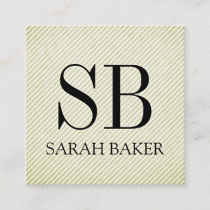 Cartão De Visita Quadrado Monogramas e tiras