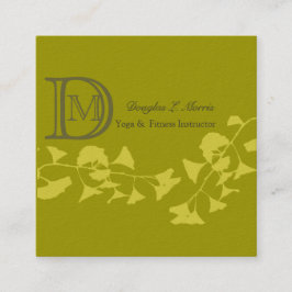 Cartão De Visita Quadrado Monogrammed profissional elegante da ioga   da