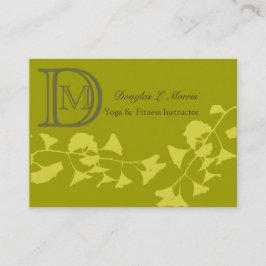 Cartão De Visita Quadrado Monogrammed profissional elegante da ioga da