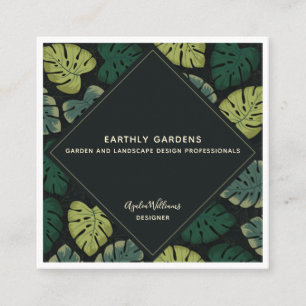 Cartão De Visita Quadrado Monstera