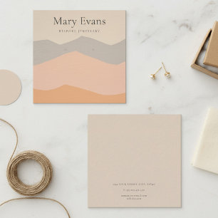 Cartão De Visita Quadrado Montanhas pastel de estilo Kraft Enrelaçando placa
