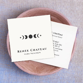 Cartão De Visita Quadrado Moon Phases Astrologia Professor de Yoga