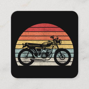 Cartão De Visita Quadrado Motocicleta Retro Vintage