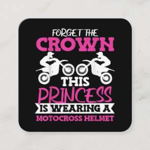 Cartão De Visita Quadrado Motocross Dirt Bike Girl