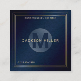 Cartão De Visita Quadrado Motograma Personalizada do Monograma Dourado do Ma