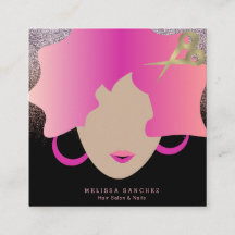 Mulher Cabelo Rosa Brilho de Ouro Falso Salão Bele