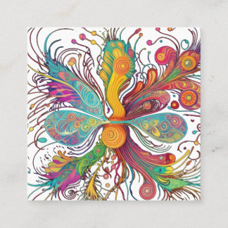 Cartão De Visita Quadrado Mundo Microscópico Vibrante