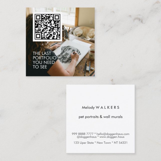 Cartão De Visita Quadrado Mural wall painter  (Frente/Verso)