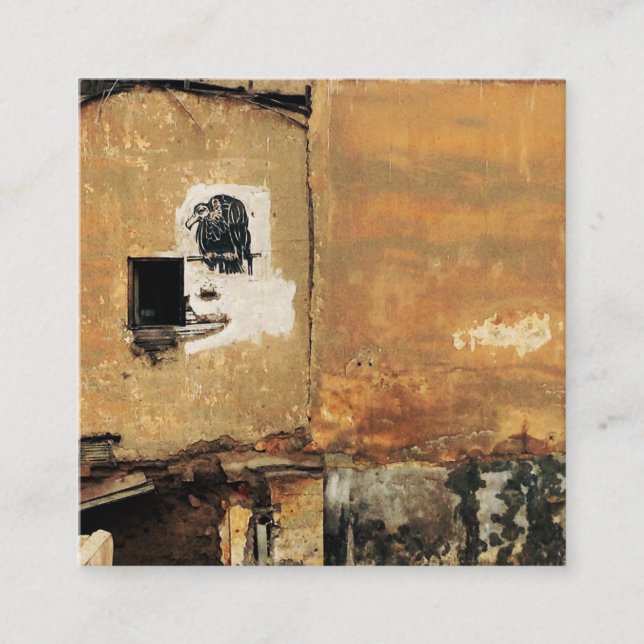 Cartão De Visita Quadrado muro urbano abutre peruano (Frente)