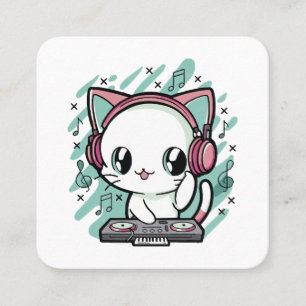 Cartão De Visita Quadrado música de gato