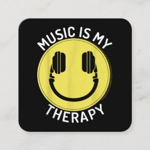 Cartão De Visita Quadrado Música é meu amante de terapia musical