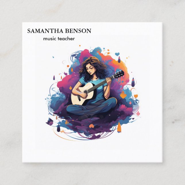 Cartão De Visita Quadrado Músico (Frente)