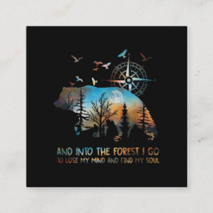Cartão De Visita Quadrado Na Floresta Vou Perder Minha Mente