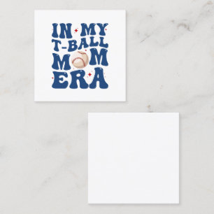 Cartão De Visita Quadrado Na Minha Bola de Tv, Era Tee Ball, Dia de as mães