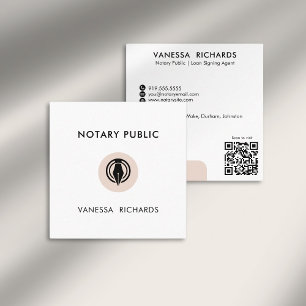 Cartão De Visita Quadrado Na moda cor-de-rosa Código QR Caneta notária mínim