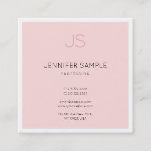 Cartão De Visita Quadrado Na moda profissional Monograma Design elegante lux