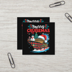Cartão De Visita Quadrado Natal Feliz de Cruzeiros Família Divertida