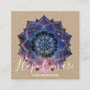 Cartão De Visita Quadrado Nebulosa em Flor Mandala