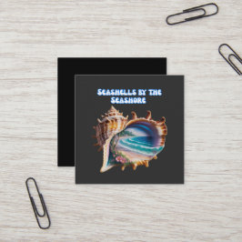 Cartão De Visita Quadrado Negócios Únicos e Modernos de Conchas Marinhas