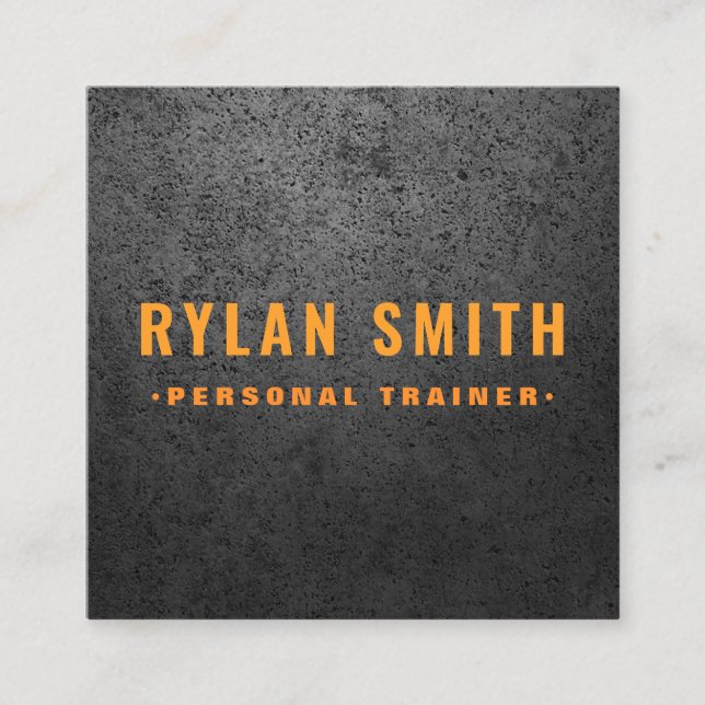 Cartão De Visita Quadrado Negrito escuro duro, moderno (Frente)