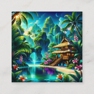 Cartão De Visita Quadrado Neste quadro digital, um artista criou um