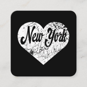Cartão De Visita Quadrado New York Heart