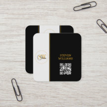 Nome Monograma e Assinatura Moderna / Código QR