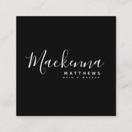 Cartão De Visita Quadrado Nome Personalizado Moderno Elegante Hairstylist Pr