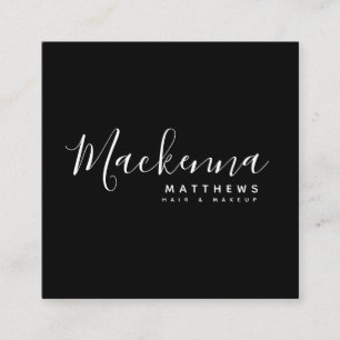 Cartão De Visita Quadrado Nome Personalizado Moderno Elegante Hairstylist Pr