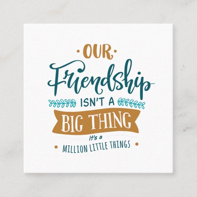Cartão De Visita Quadrado Nossa Amizade (Frente)