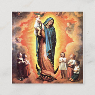 Cartão De Visita Quadrado Nossa Senhora De Guadalupe, Protetora Dos Não-Nas