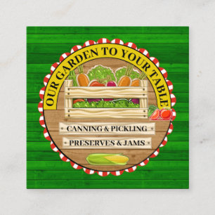 CARTÃO DE VISITA QUADRADO NOSSO JARDIM PARA SUA MESA