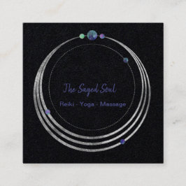 Cartão De Visita Quadrado Nova Era Espiritual e Geométrica Metafísica