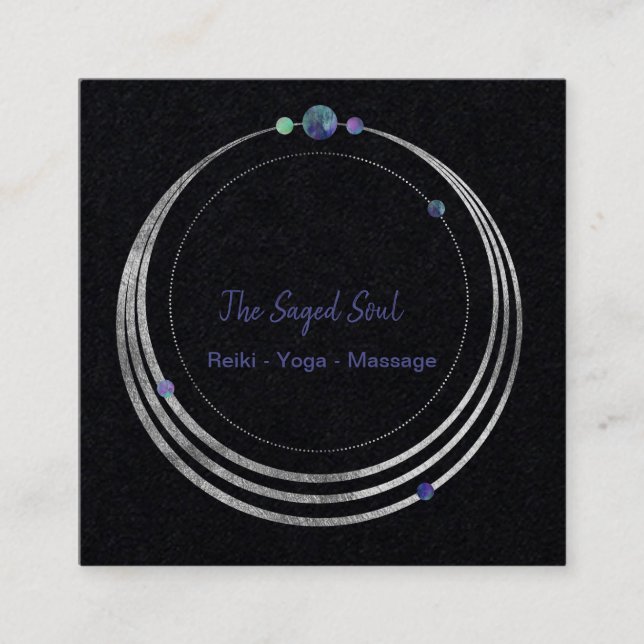 Cartão De Visita Quadrado Nova Era Espiritual e Geométrica Metafísica (Frente)