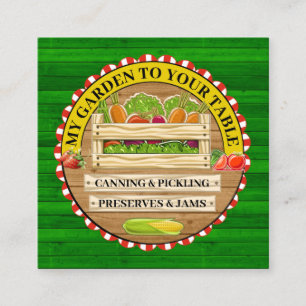 Cartão De Visita Quadrado Novo meu jardim para sua MESA