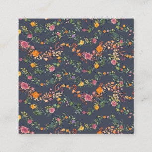 Cartão De Visita Quadrado Novo presente doméstico   Padrão Floral Simples