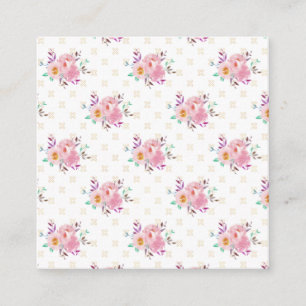 Cartão De Visita Quadrado Novos Calçados Florais Verdes para Presente Casa