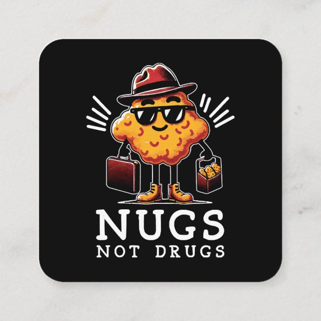 Cartão De Visita Quadrado Nugs Crises Não Drogas (Verso)