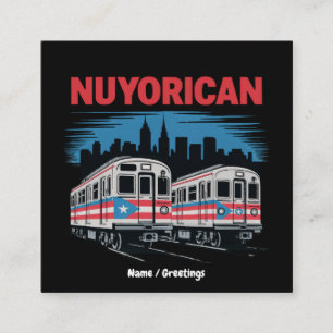 Cartão De Visita Quadrado Nuyorican Puerto Rican Nova Iorque Pride Boricua