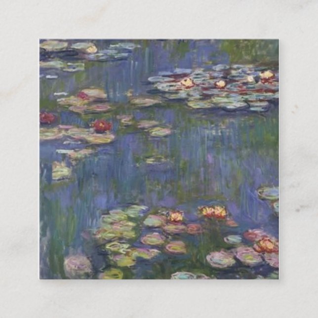 Cartão De Visita Quadrado Nymphéas Claude Monet (Frente)