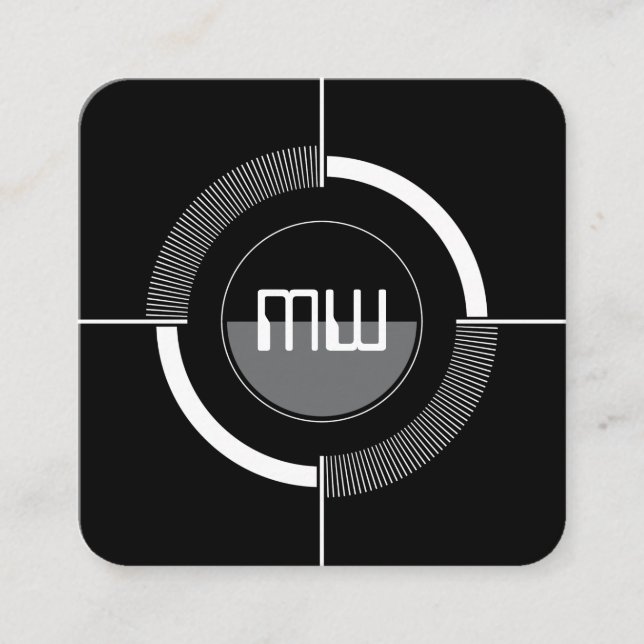 Cartão De Visita Quadrado O alvo da câmera fotográfica é branco (Frente)