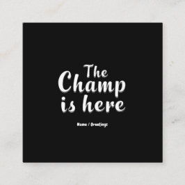 Cartão De Visita Quadrado O campeão está aqui, futebol e esporte fantasia