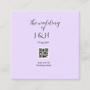 Cartão De Visita Quadrado O casamento do nome do casal detalhe da leitura do