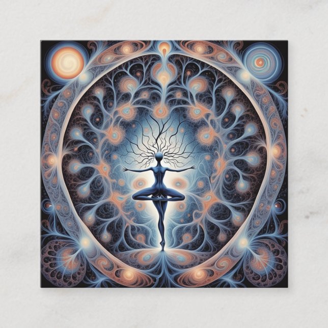 Cartão De Visita Quadrado O cerebral humano é talvez um dos mais novos (Frente)