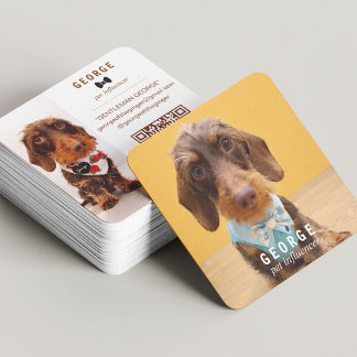 Cartão De Visita Quadrado O George | Código QR de Foto Dupla Personalizado M