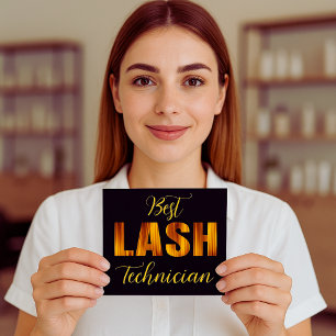 Cartão De Visita Quadrado O melhor Design Dourado minimalista preto de tecno